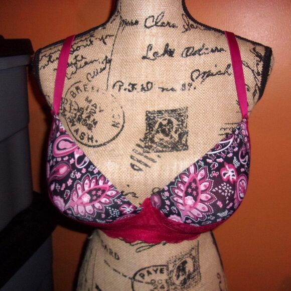 Youmita 42DDD Paisley Print Floral Lace Overlay Bra NWT - Picture 8 of 12
